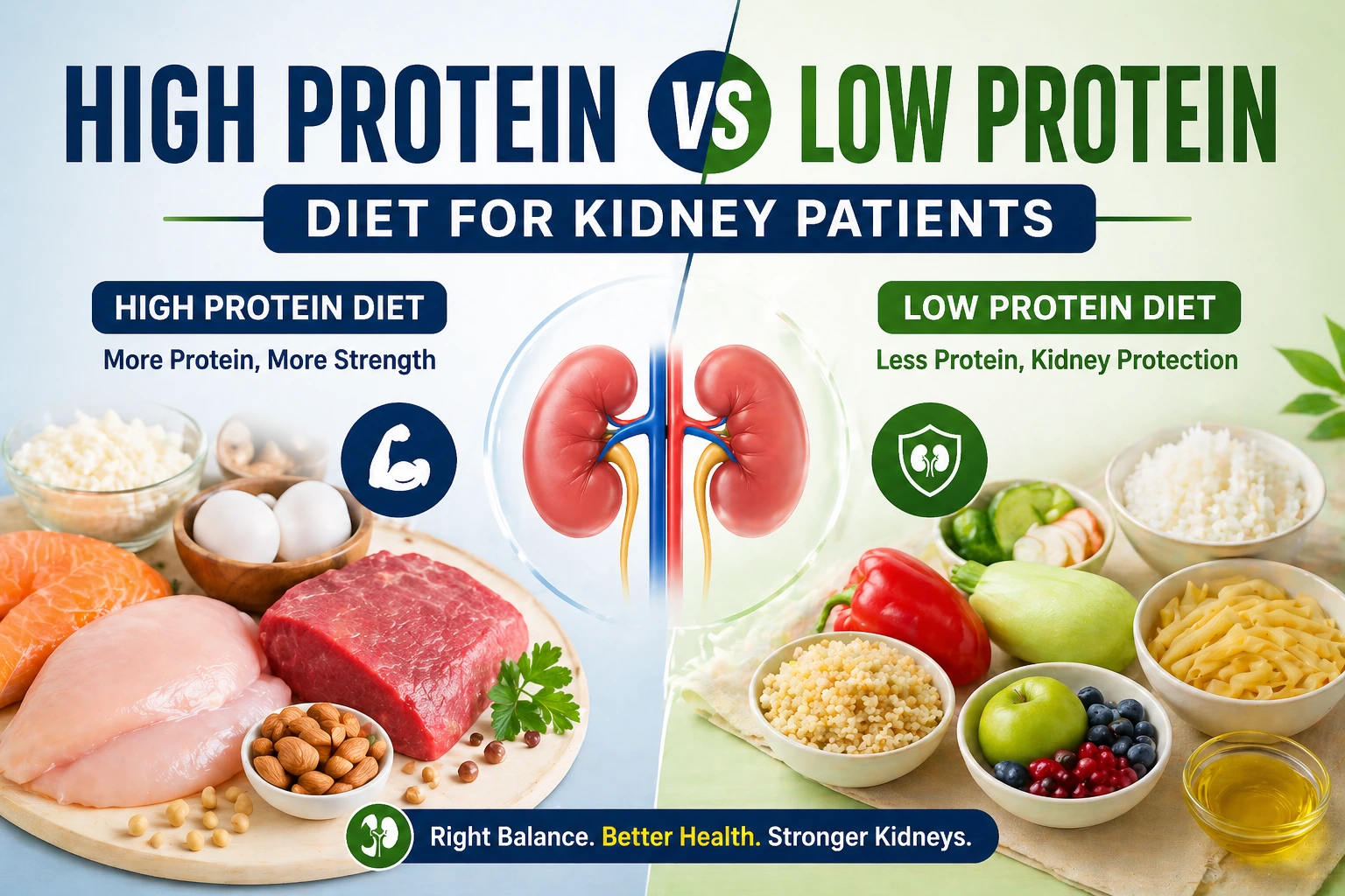 High Protein vs Low Protein Diet for Kidney Patients